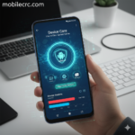 A person optimizing an Android smartphone settings menu to clear cache - mobilecrc.com.